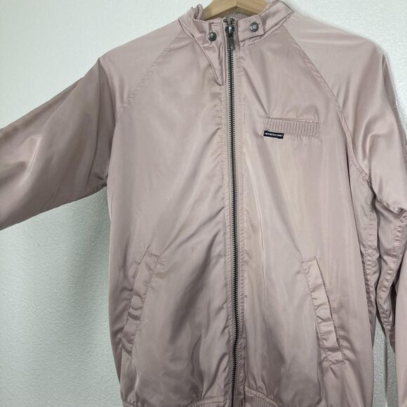 Members Only Jacket Mens Small Pink Iconic Racer Bomber Zip Pocket Polyester - Picture 6 of 16